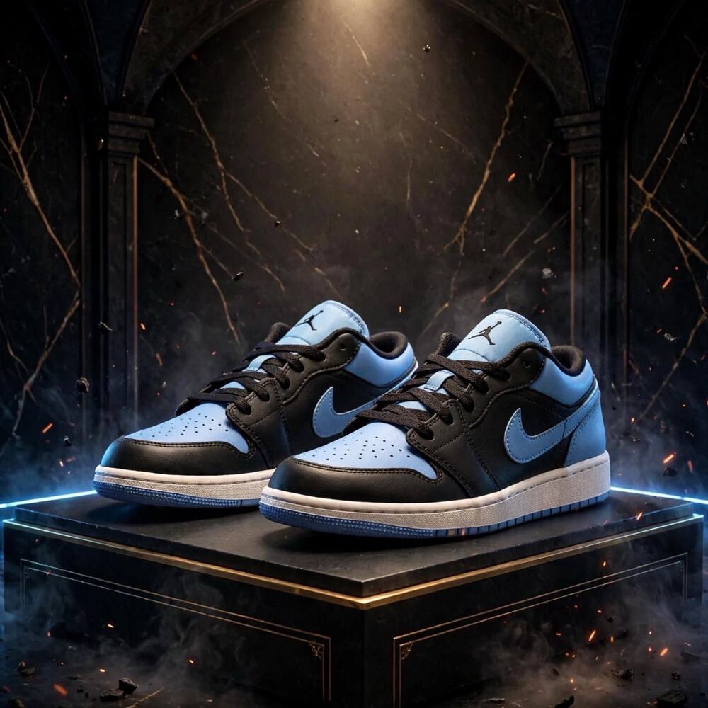 Size 7Y Jordan 1 Low GS University Blue Black 553560-041 Youth 8.5W Clean